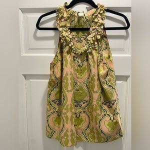 J. Crew Silk Sleeveless Patterned Blouse